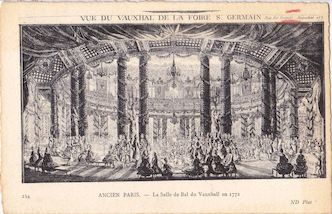 1000. Ancien Paris. La salle de bal du Vauxhall en 1772