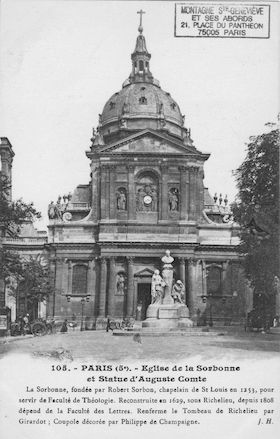 101 Eglise de la Sorbonne et statue d'Auguste Comte