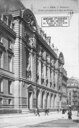 107 La Sorbonne. Entrée principale rue des Ecoles