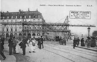 22 Place St Michel. Travaux du métro