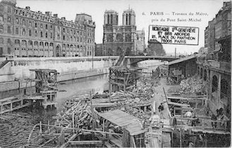 24  Pont St Michel. Travaux du Métro