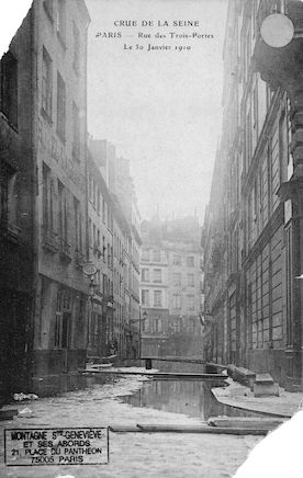 276 Crue de la seine. Rue des Trois-Portes