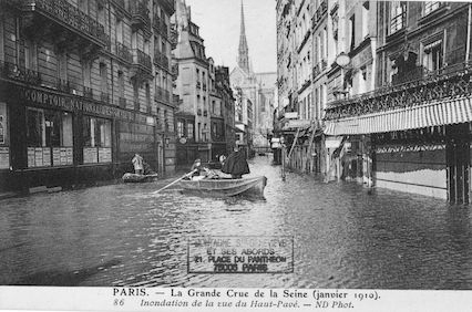 299B La grande crue de la Seine (Janvier 1910). Inondation de la rue du Haut-Pavé
