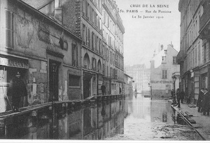 308 Crue de la Seine. Rue de Pontoise le 30 janvier 1910