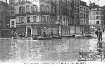314 Crue de la Seine. Janvier 1910. Quai Montebello