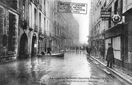 334B La crue de la Seine (janvier-février 1910) La rue Saint-André-des-Arts