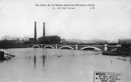 435 La crue de la Seine (janvier-février 1910) Au pont National
