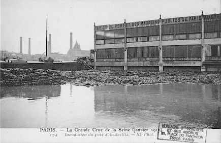 446 La grande crue de la Seine (janvier 1910) Inondation du port d'Austerlitz