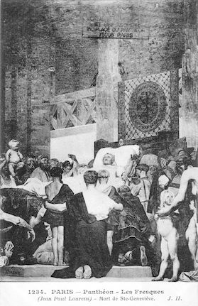 478 Panthéon. Les Fresques (J.P. Laurens) Mort de Ste Geneviève copie