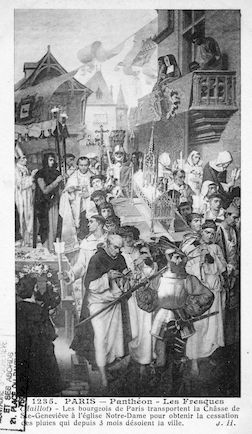 479 Panthéon  Fresques (Maillot). Transfert de la châsse de Ste Geneviève
