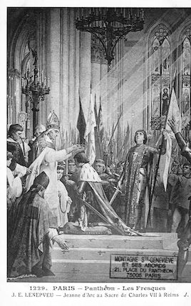 483 Panthéon. Les fresques (J.E. Lenepveu) Jeanne d'Arc au sacre de Charles VII à Reims