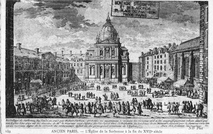 489 Ancien Paris. L'église de la Sorbonne à la fin du XVIIème siècle
