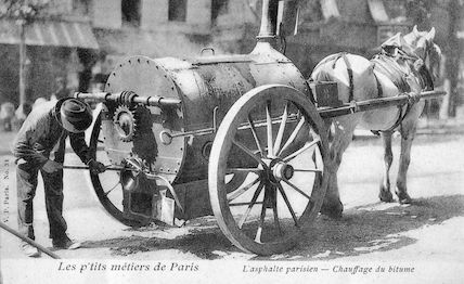 519 Les p'tits métiers de Paris. L'asphalte parisien. Chauffage du bitume