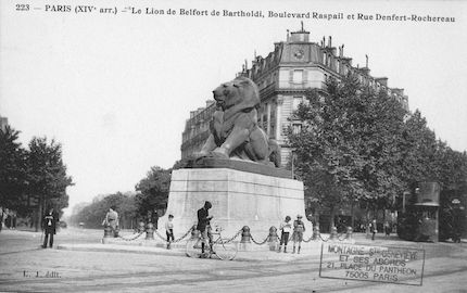 659 Le Lion de Belfort de Bartholdi, boulevard Raspail et rue Denfert Rochereau