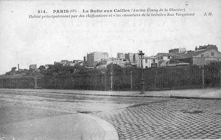 726 La Butte -aux-cailles. Ancien étang de la Glaciaire. Rue Vergniaud