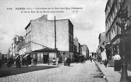 729 Carrefour de la rue des cinq diamants et de la rue de la Butte-aux-cailles