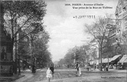 757 Avenue d'Italie. Vue prise de la rue de Tolbiac