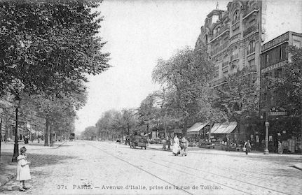 758 Avenue d'Italie prise de la rue de Tolbiac