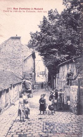 764 Rue Fontaine-à-Mulard vers la rue de la Colonie. Aout 1905