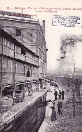770 Gobelins. Vue sur la Bièvre au coin de la ruelle des Gobelins et rue Croulebarbe